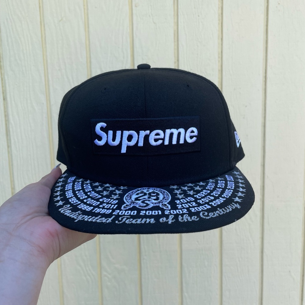 Authentic Supreme Black Cap with White Logo